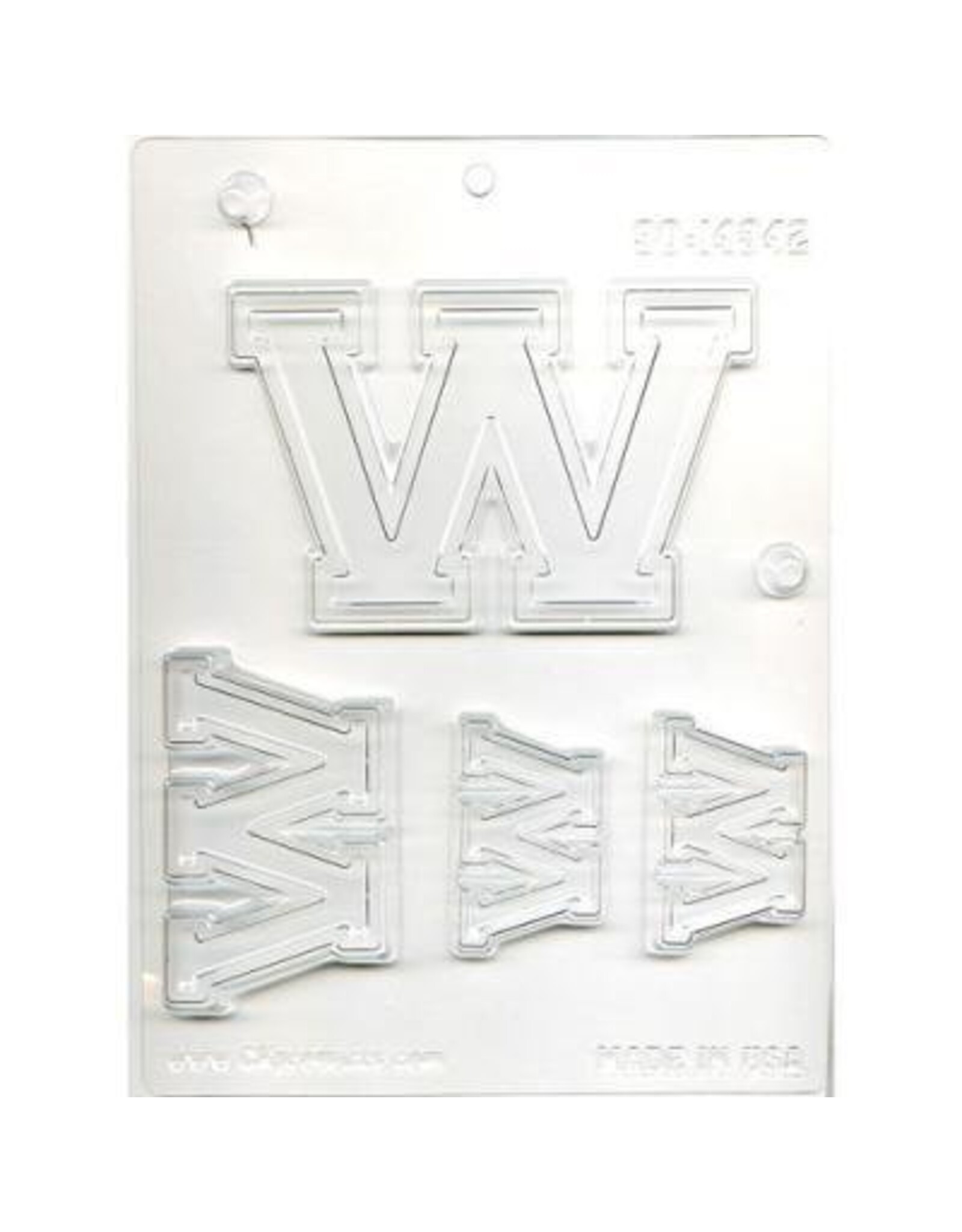 COLLEGIATE LETTER "W" CHOC MOLD