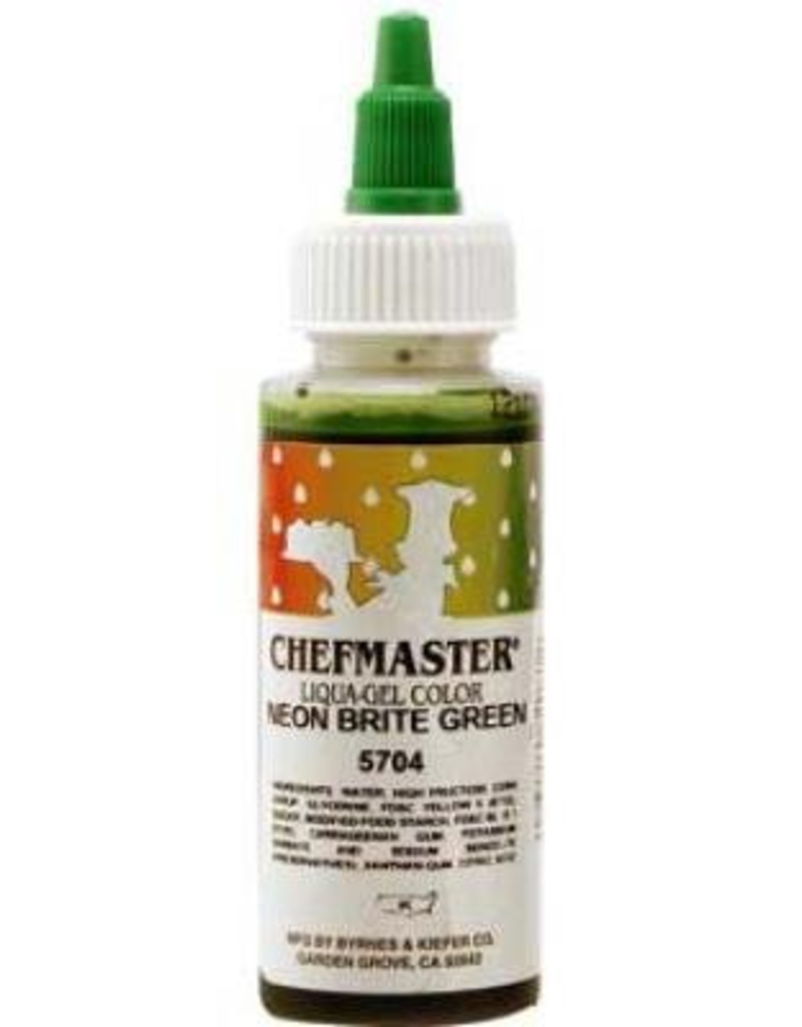 Neon Green Chefmaster Liqua-gel 2.3 ounce