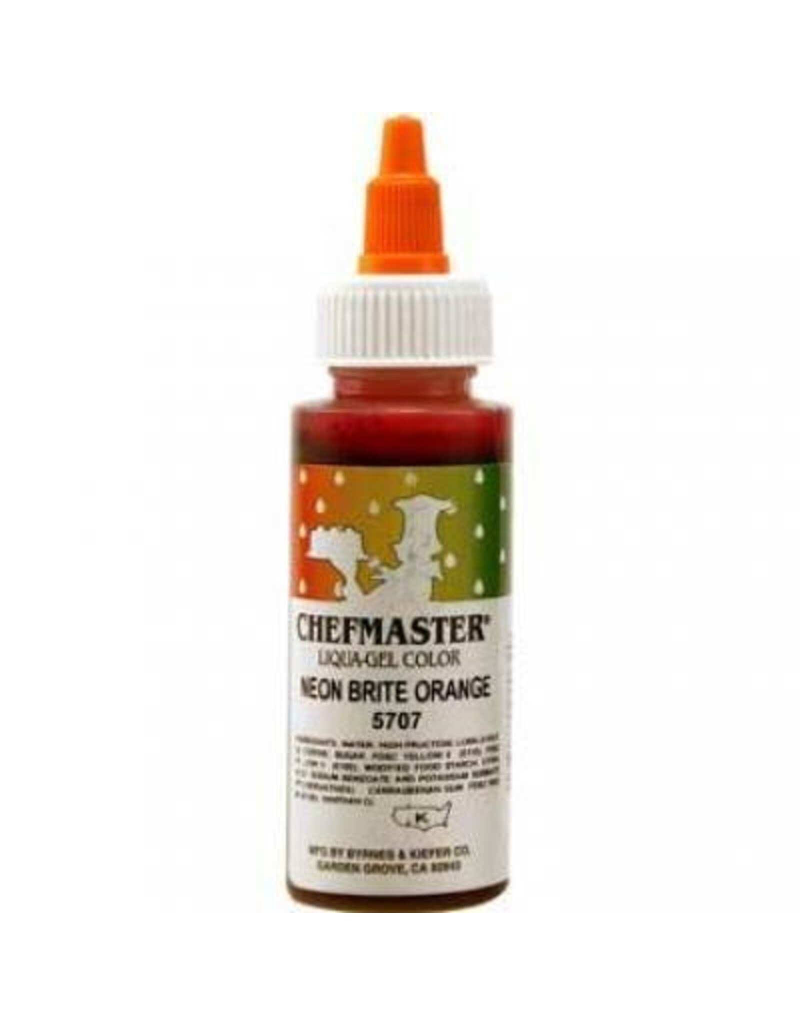 Neon Orange Chefmaster Liqua-gel 2.3 ounce