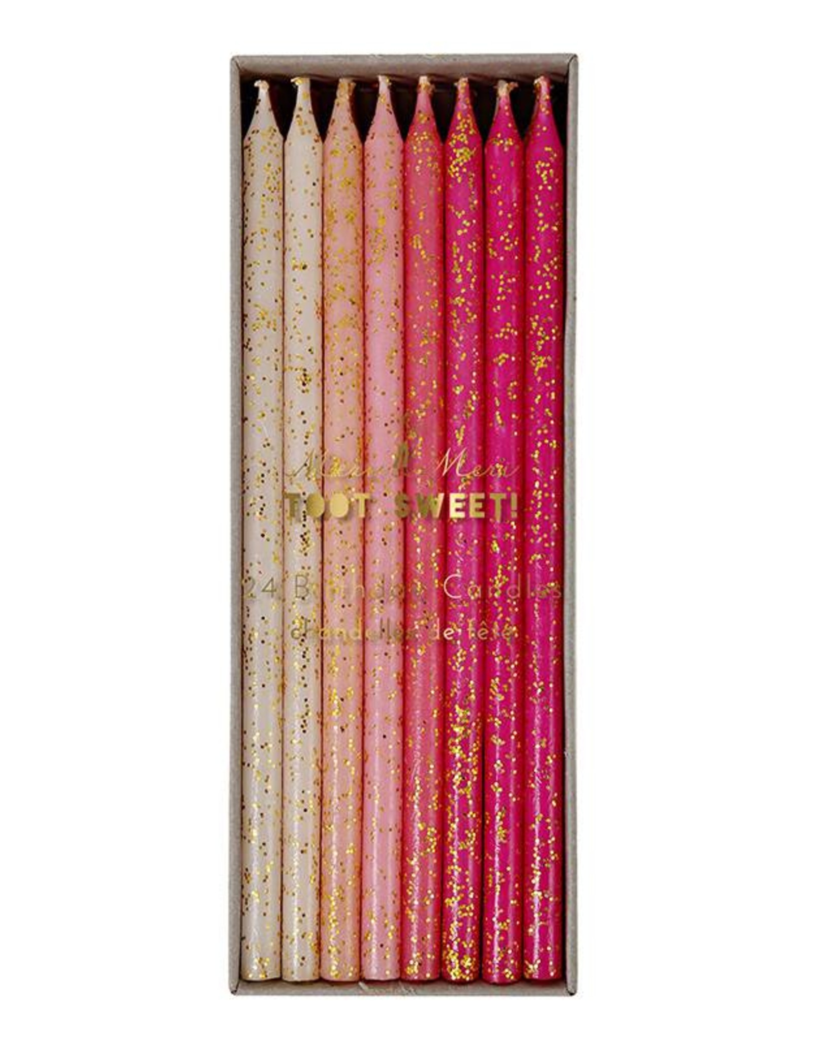 PINK BIRTHDAY CANDLE SET of 24