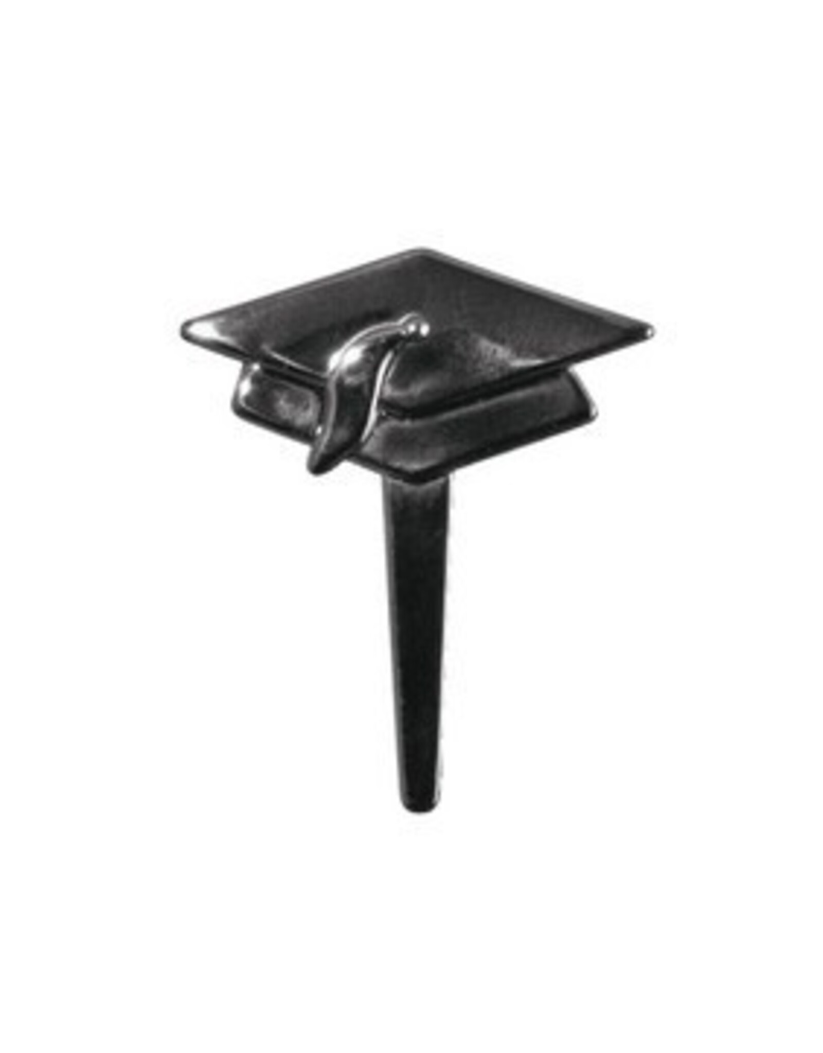 Metallic Black Grad Hat Cupcake Pick (12 ct)