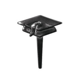 Metallic Black Grad Hat Cupcake Pick (12 ct)