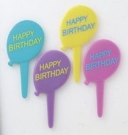 Happy Birthday Balloon Cupcake Picks