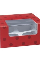 Red Dot Cupcake Box (Holds 4)