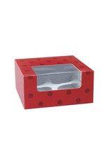 Red Dot Cupcake Box (Holds 4)