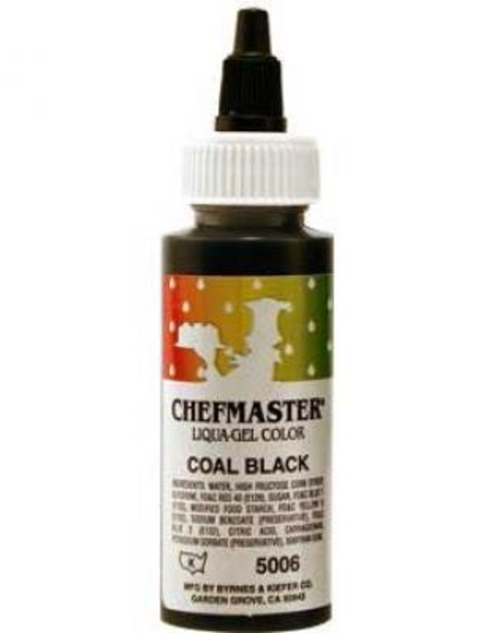 Coal Black Chefmaster Liqua-gel 2.3 ounce