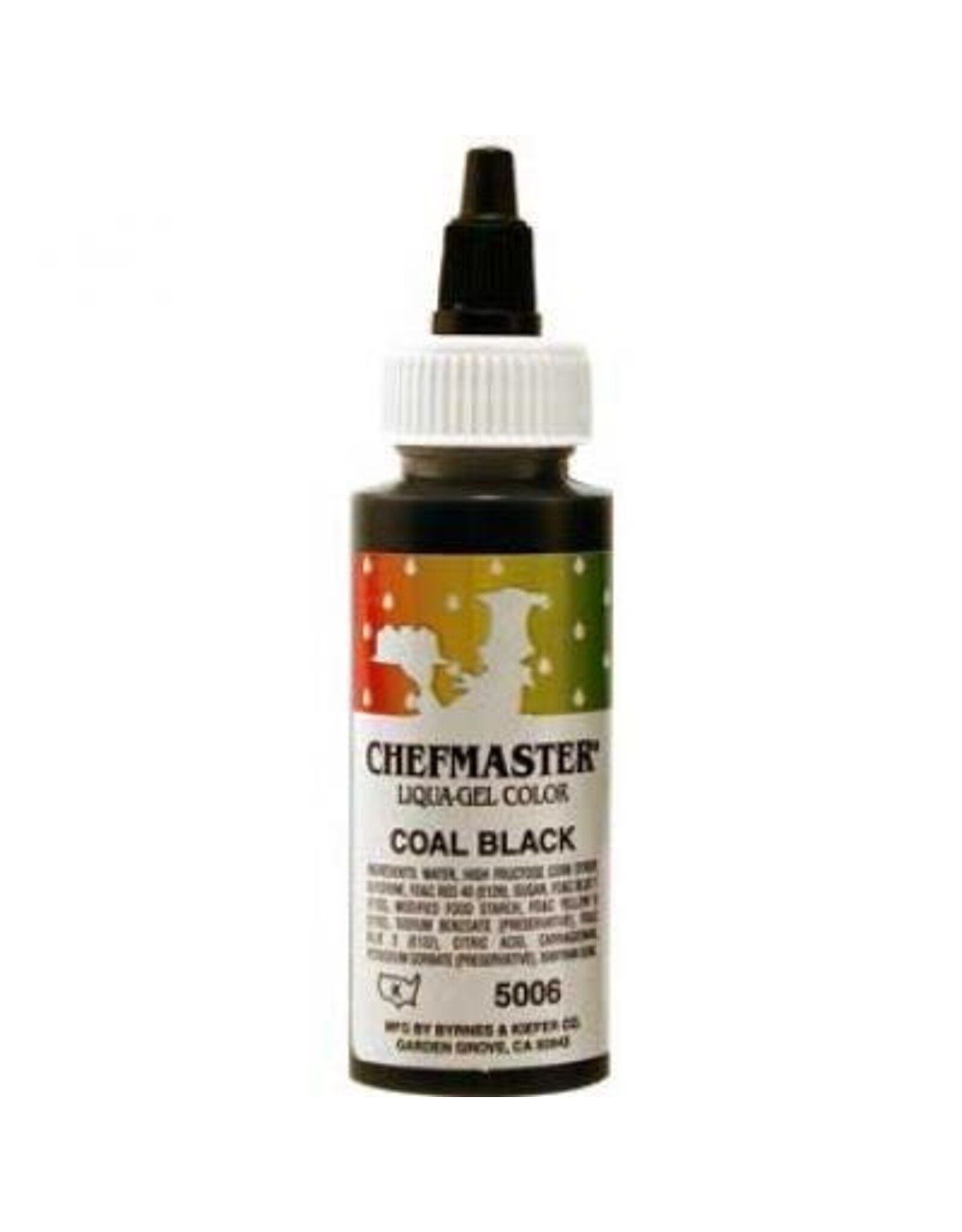 Coal Black Chefmaster Liqua-gel 2.3 ounce