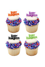 Happy Halloween Script Cupcake Picks (12/pkg)