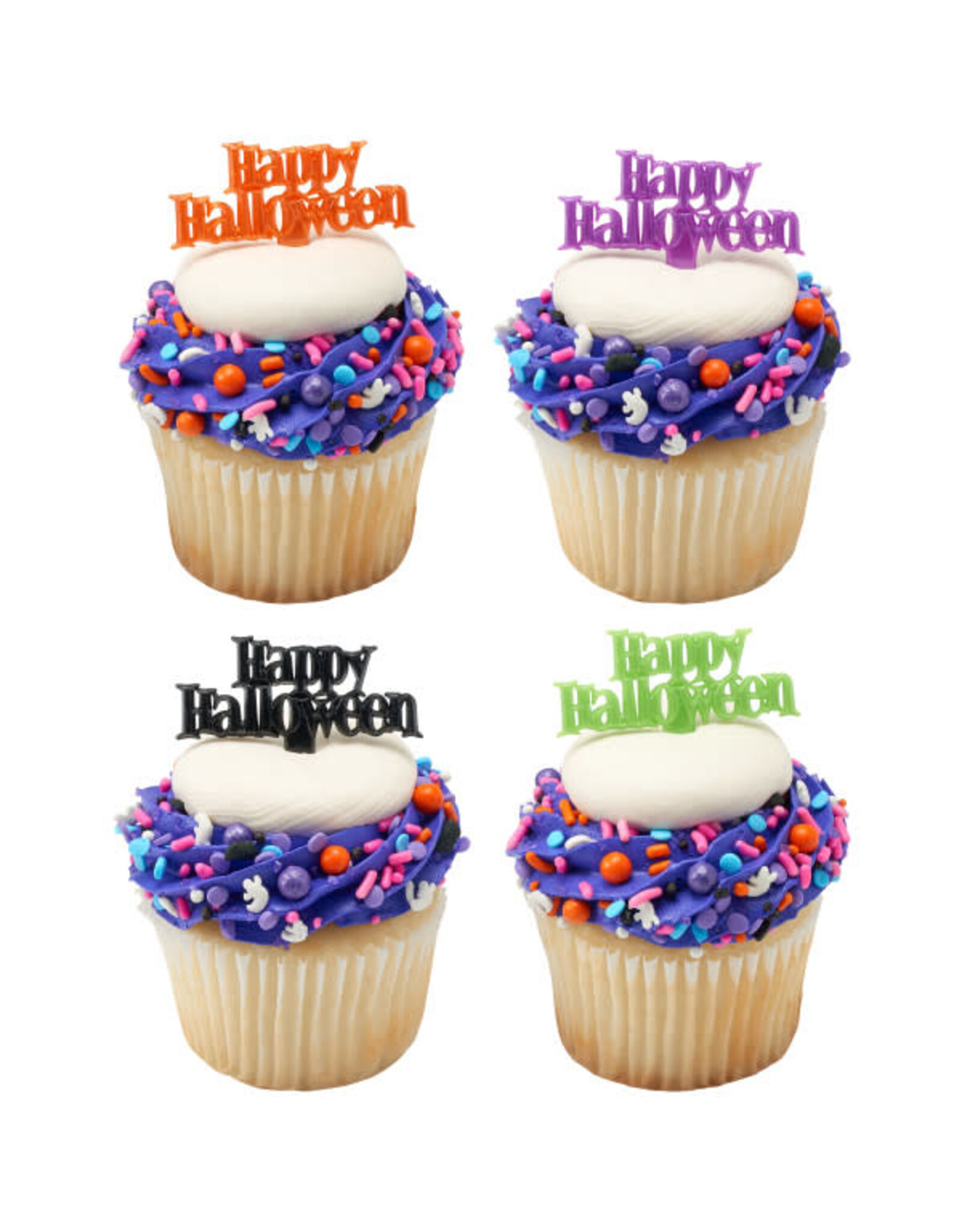 Happy Halloween Script Cupcake Picks (12/pkg)