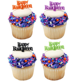 Happy Halloween Script Cupcake Picks (12/pkg)