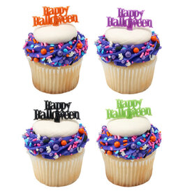 Happy Halloween Script Cupcake Picks (12/pkg)