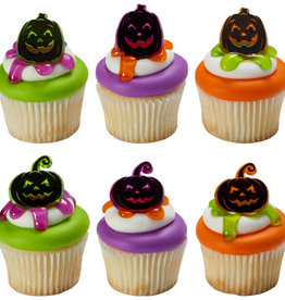 Pumpkin Silhouette Cupcake Rings (12/pkg)