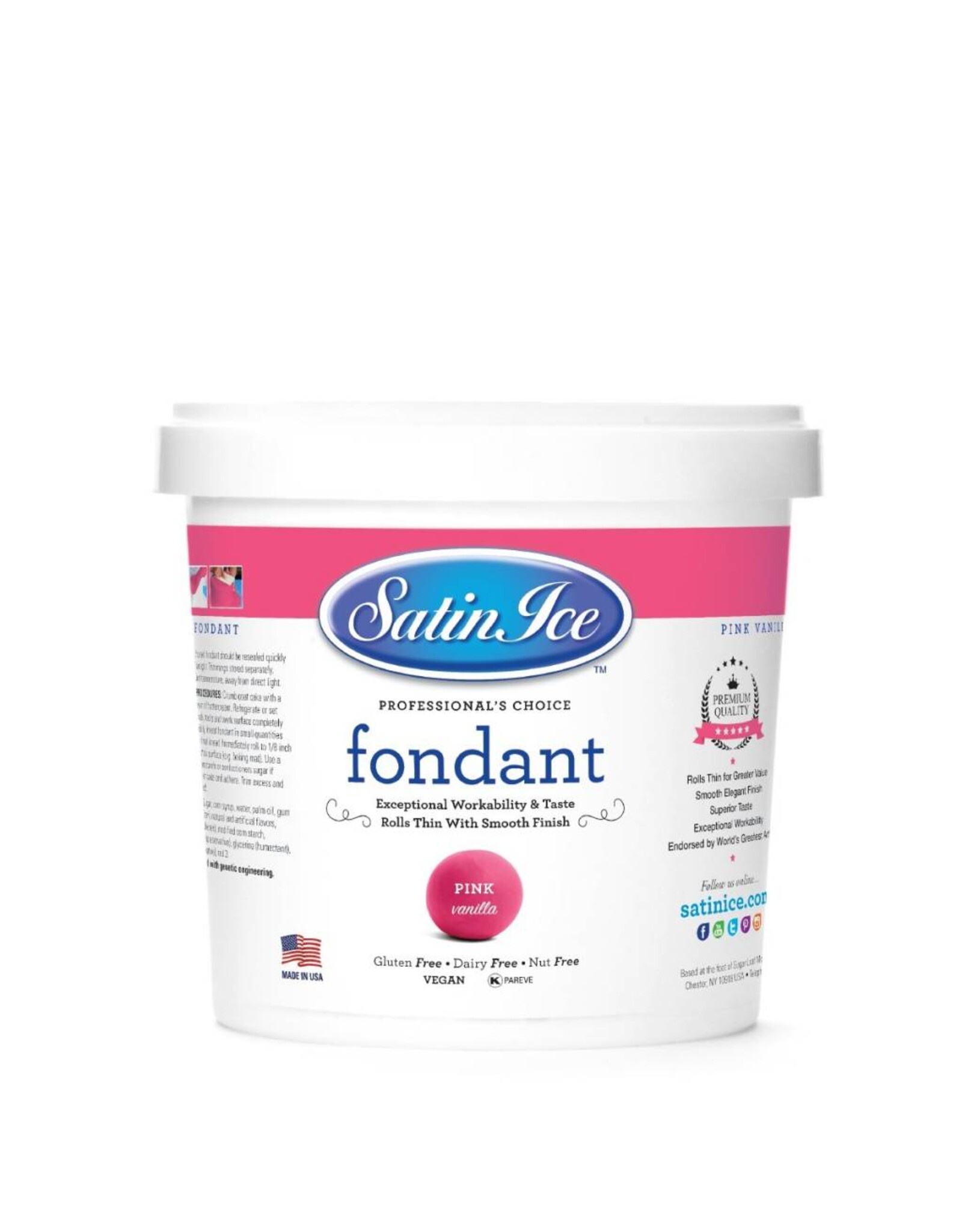 Satin Ice Fondant (Pink) 2lb