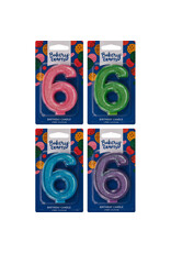 Numeral Glitter Candle " 6"