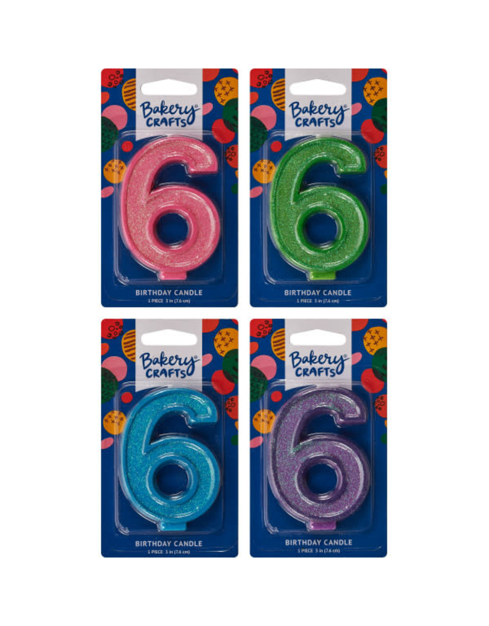 Numeral Glitter Candle " 6"