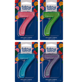 Numeral Glitter Candle "7"