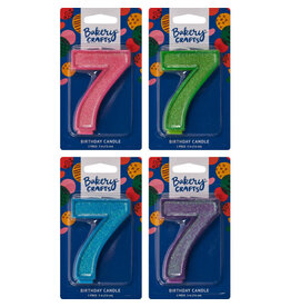 Numeral Glitter Candle "7"