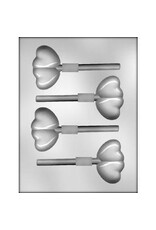 Double Heart Chocolate Sucker Mold