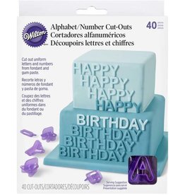 FONDANT CUT-OUTS SET 40PC ALPHABEST & NUMBERS EFS