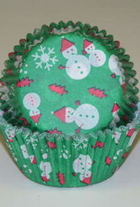 Snowman Green Baking Cups (30-35ct)