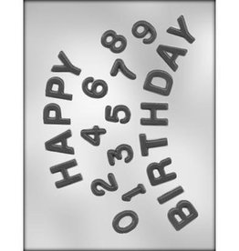 Happy Birthday with Numbers Chocolate Mold