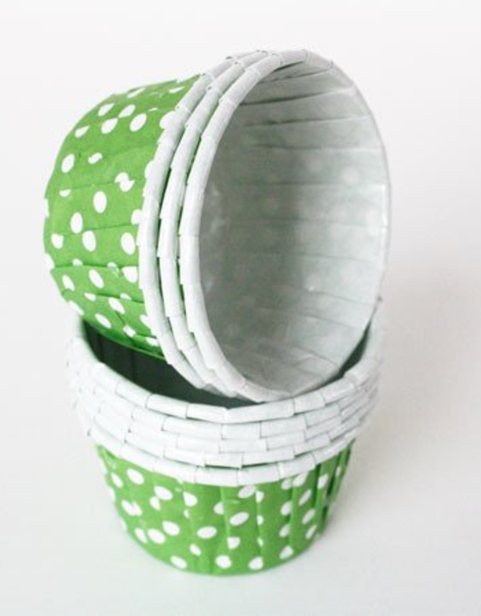 Lime Green Polka Dot Nut Cups