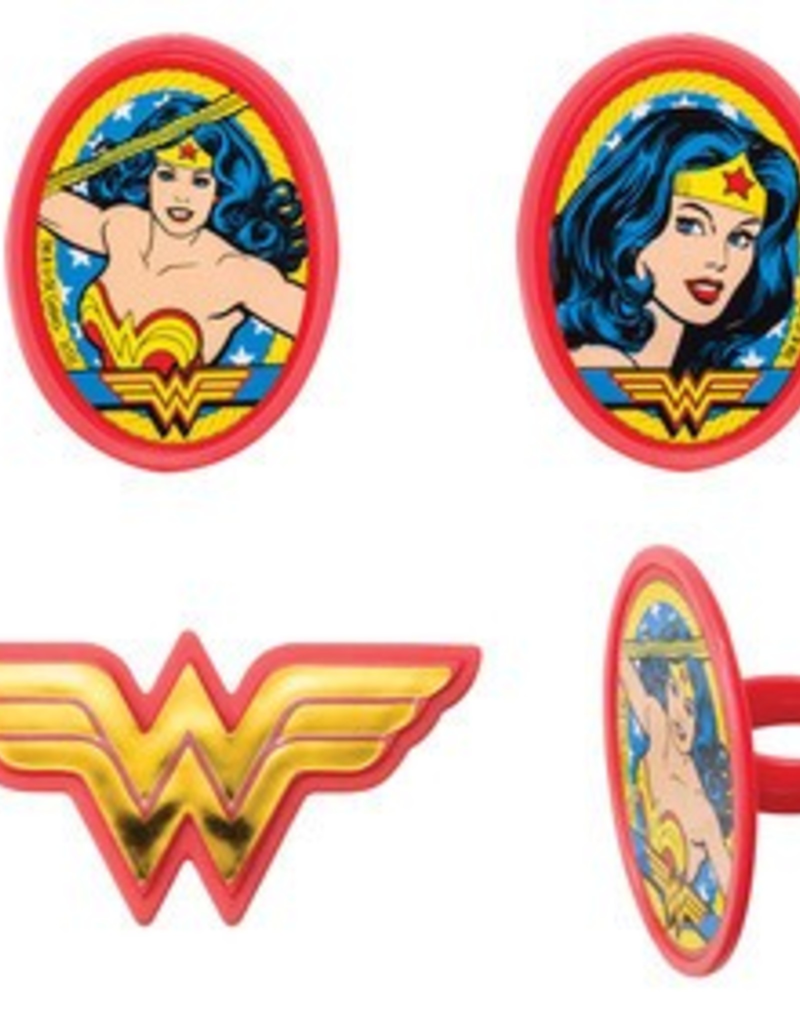 Wonder Woman Cupcake Rings (12 per pkg)