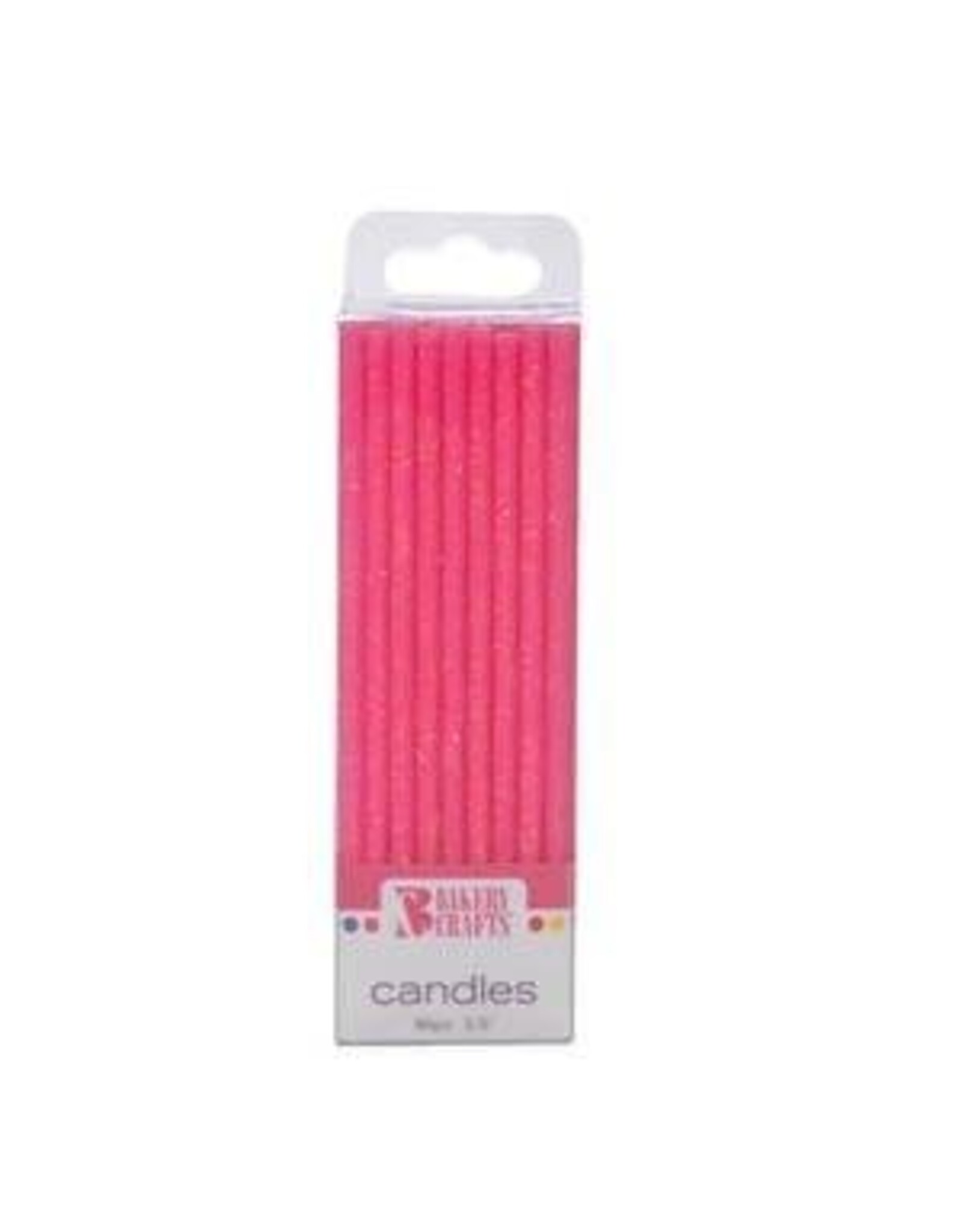 Slim Glitter Candles (Pink) 24ct