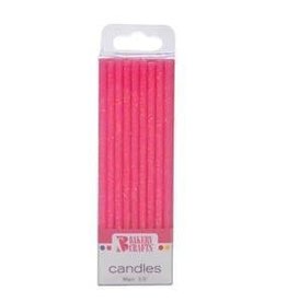 Slim Glitter Candles (Pink) 24ct