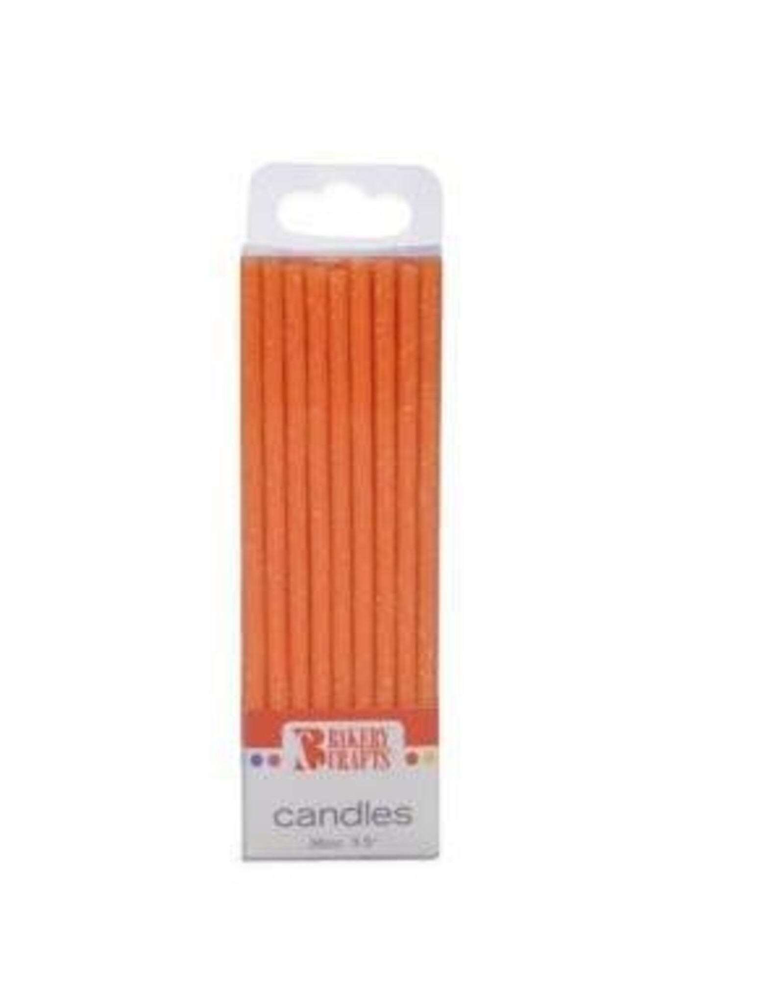Slim Glitter Candles (Orange) 24 ct.