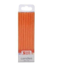 Slim Glitter Candles (Orange) 24 ct.