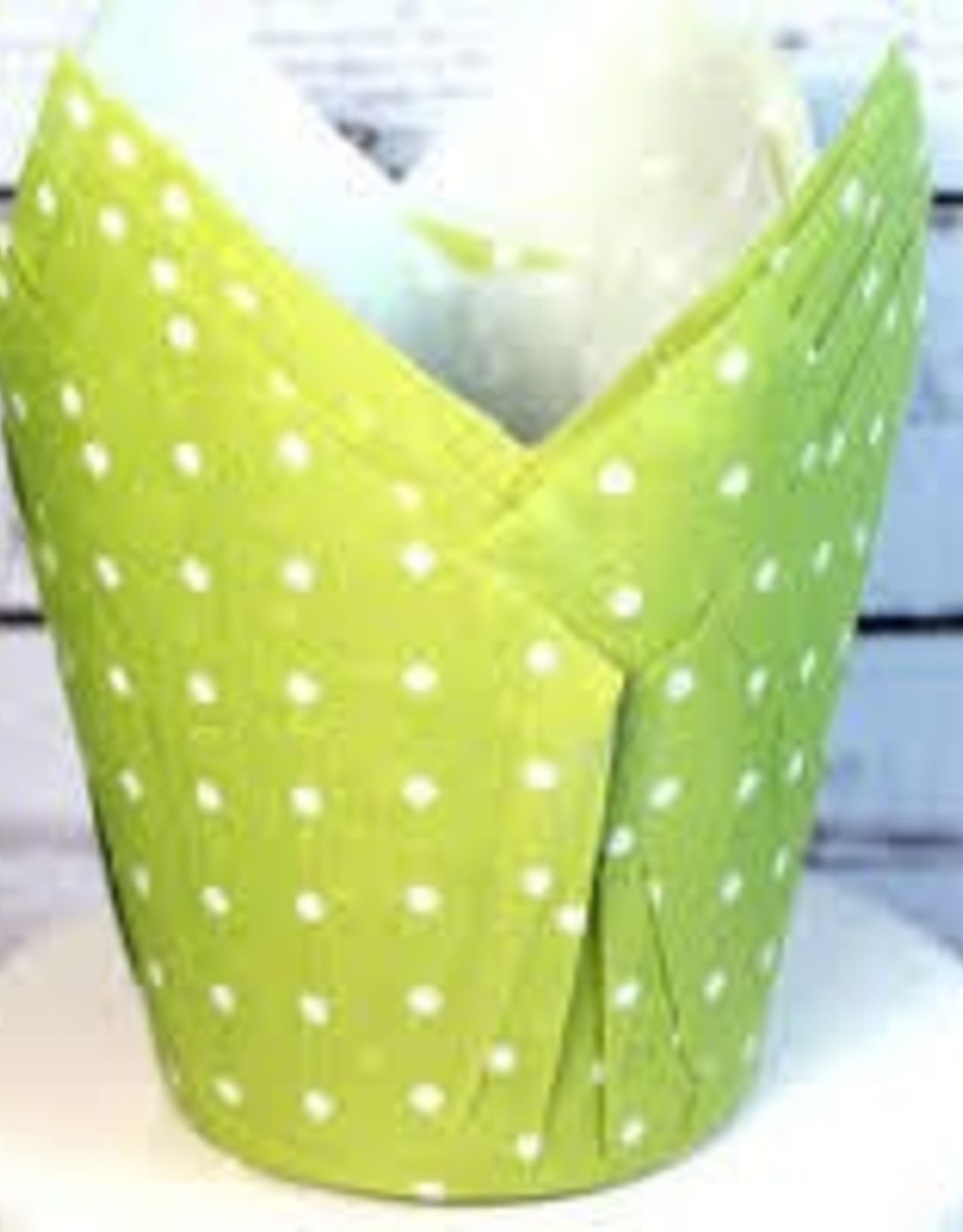 Tulip Baking Cups (Lime Green Dot)