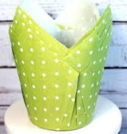 Tulip Baking Cups (Lime Green Dot)