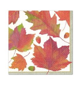 Watercolor Leaves Ivory Luncheon Napkin