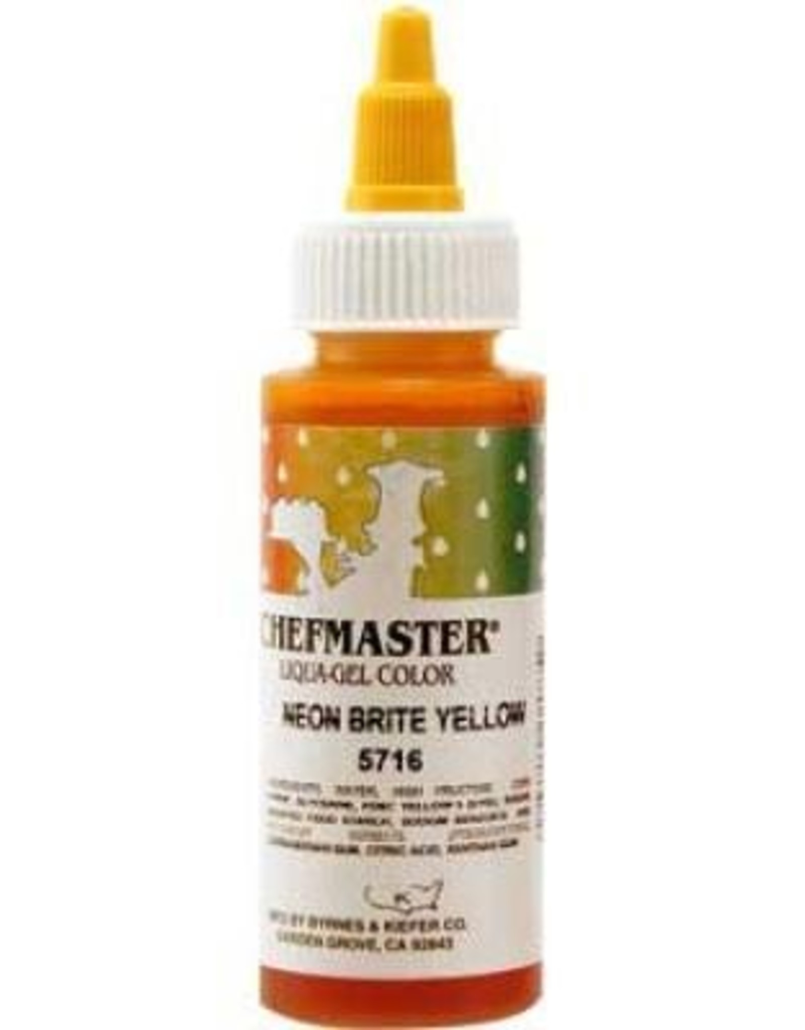 Neon Yellow Chefmaster Liqua-gel 2.3 oz.