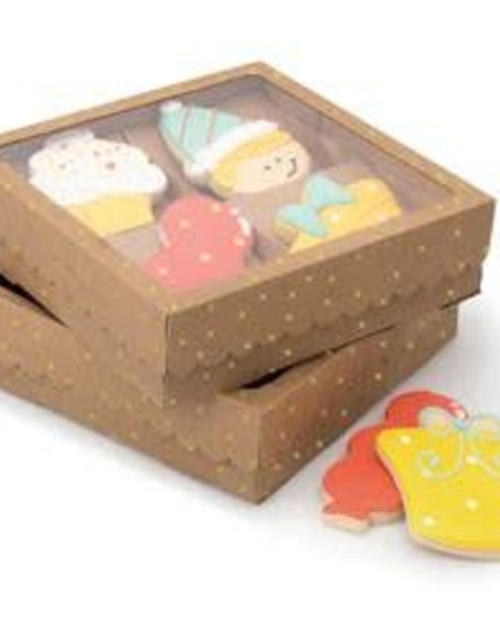 Sweet Sugarbelle Quad Cookie Box (Kraft/Gold Dot) 3ct