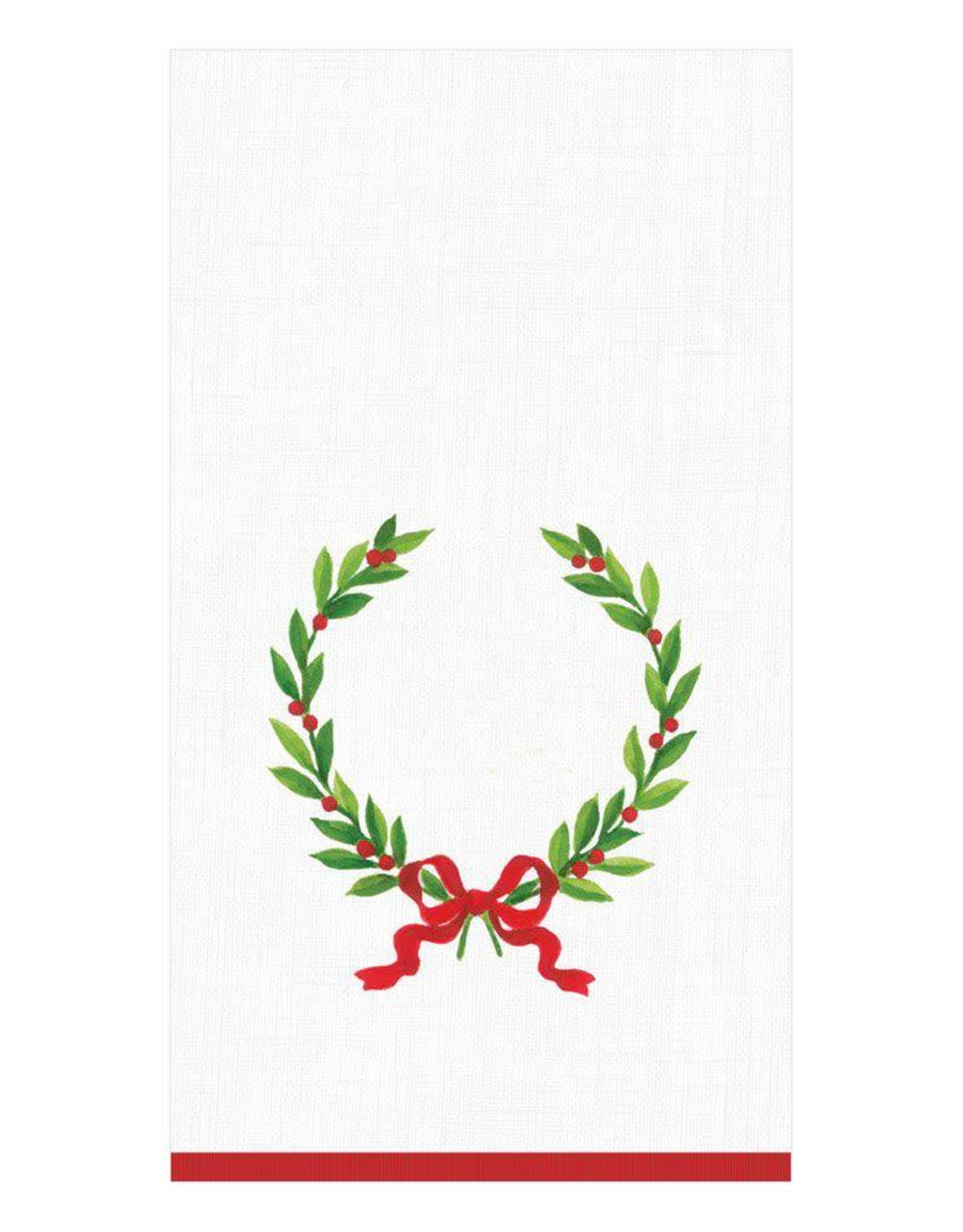 Christmas Laurel Wreath with Initial "H" Guest Towel (15 ct)