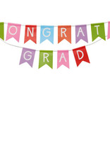 "Congrats Grad" Colorful Banner Cake Topper