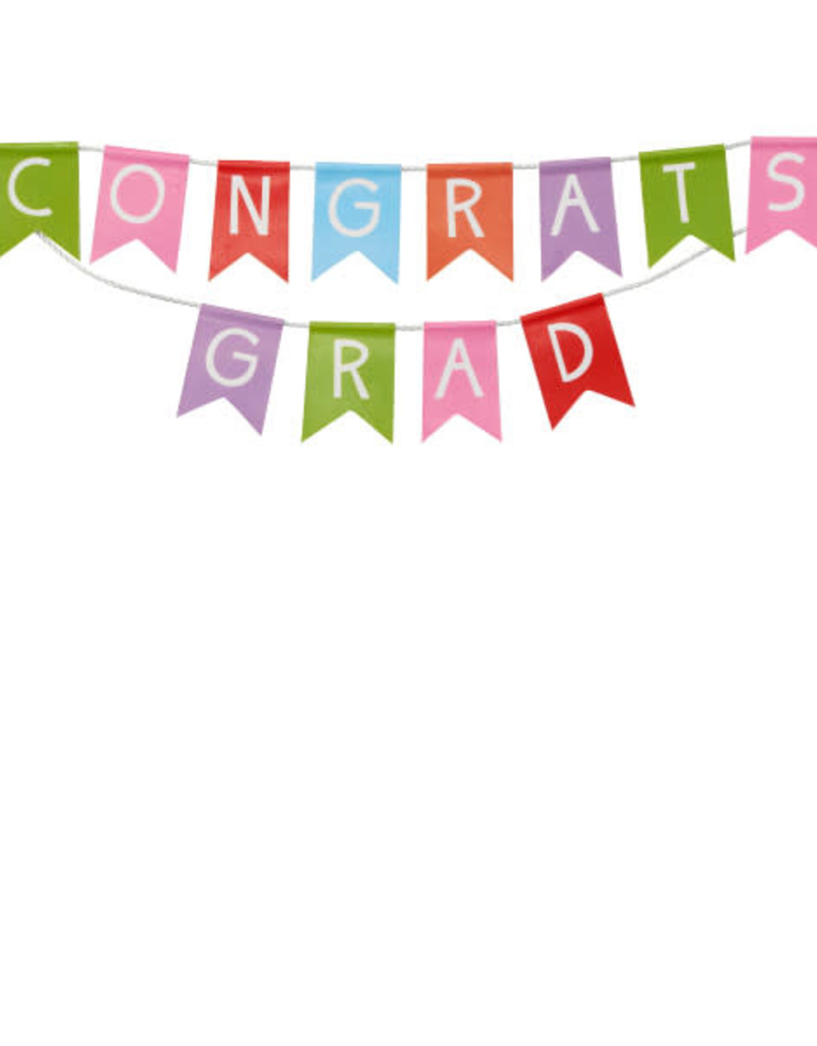 "Congrats Grad" Colorful Banner Cake Topper