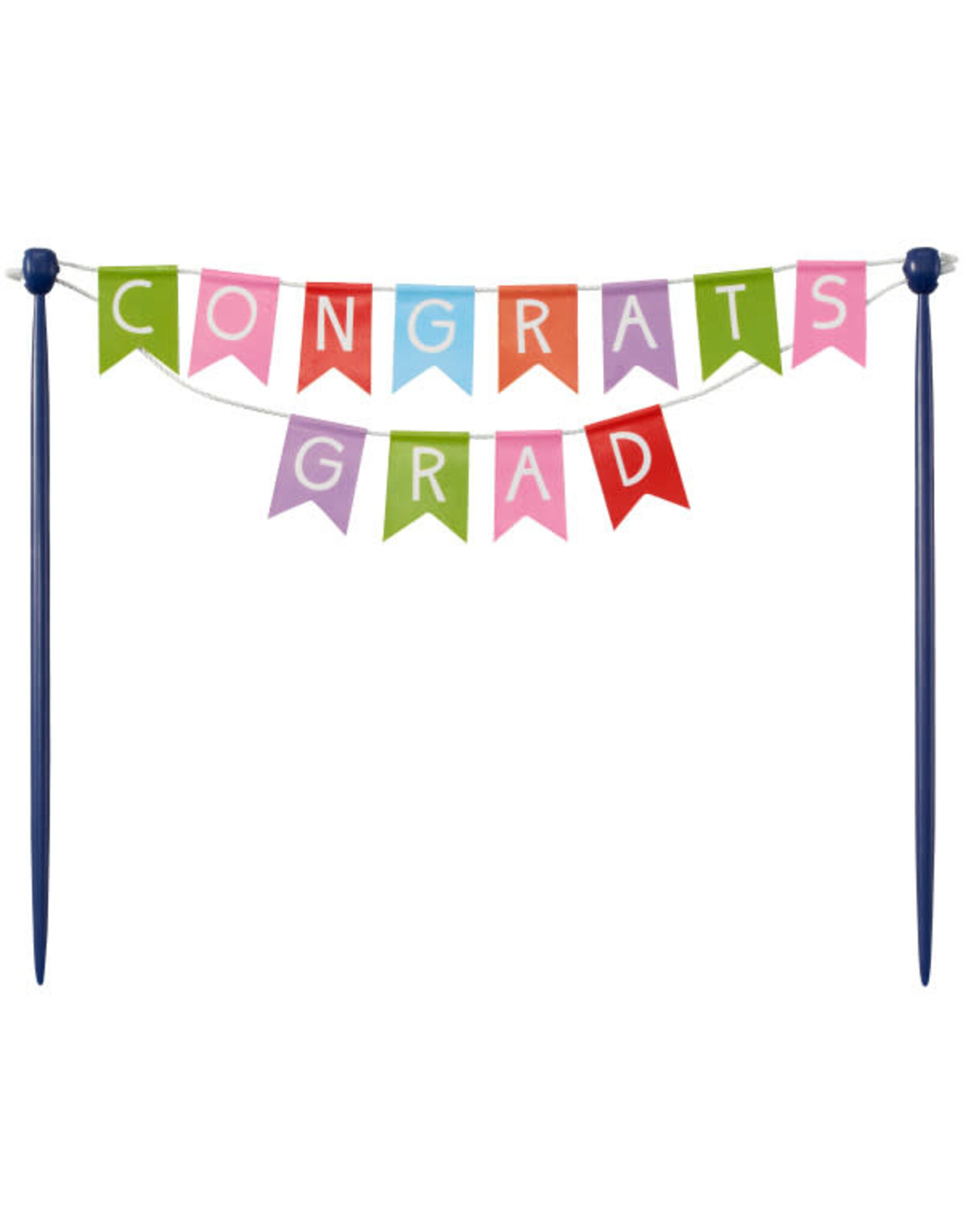 "Congrats Grad" Colorful Banner Cake Topper