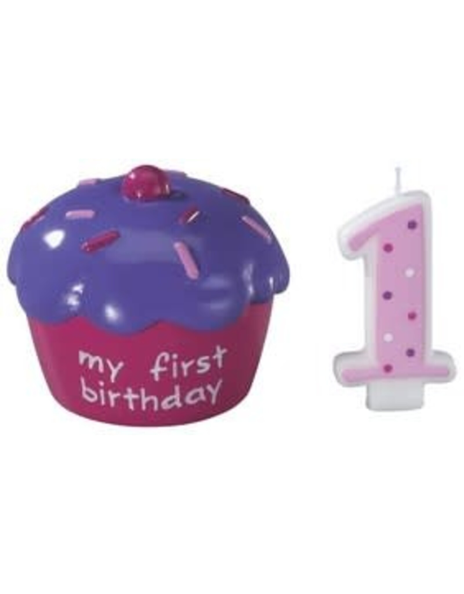 Cupcake Keepsake Cake Topper (Pink)