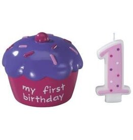 Cupcake Keepsake Cake Topper (Pink)