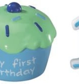 Cupcake Keepsake Cake Topper (Blue)