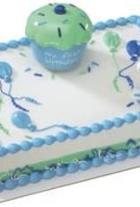 Cupcake Keepsake Cake Topper (Blue)