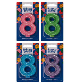 Numeral Glitter Candle "8"