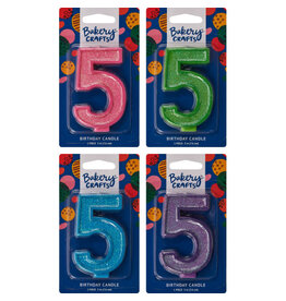 Numeral Glitter Candle "5"