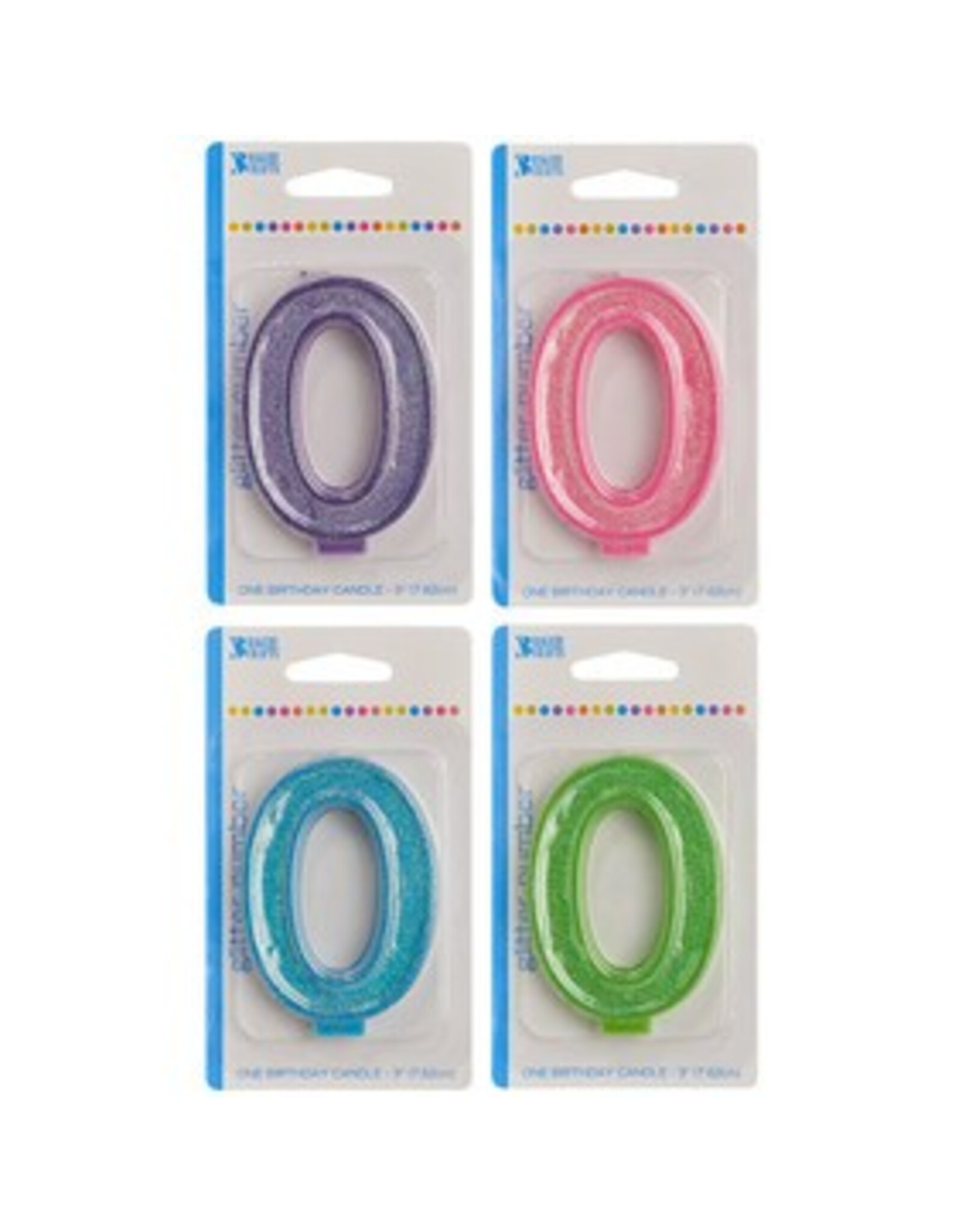 Numeral Glitter Candle "0"