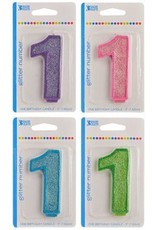 Numeral Glitter Candle "1"