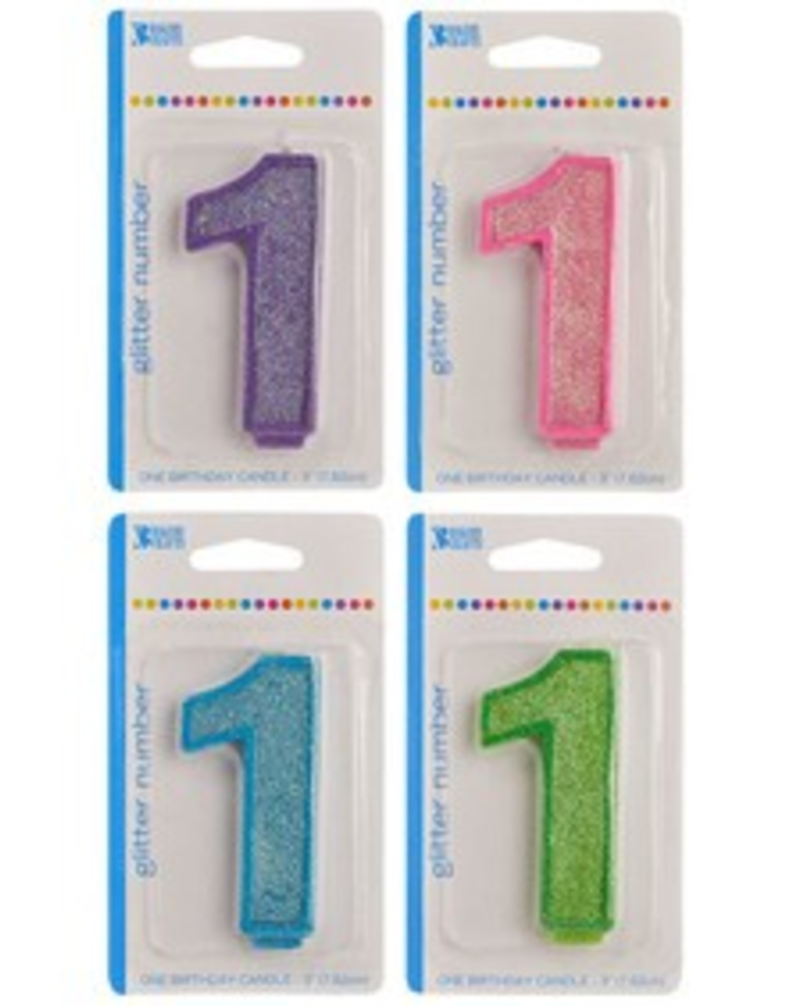 Numeral Glitter Candle "1"