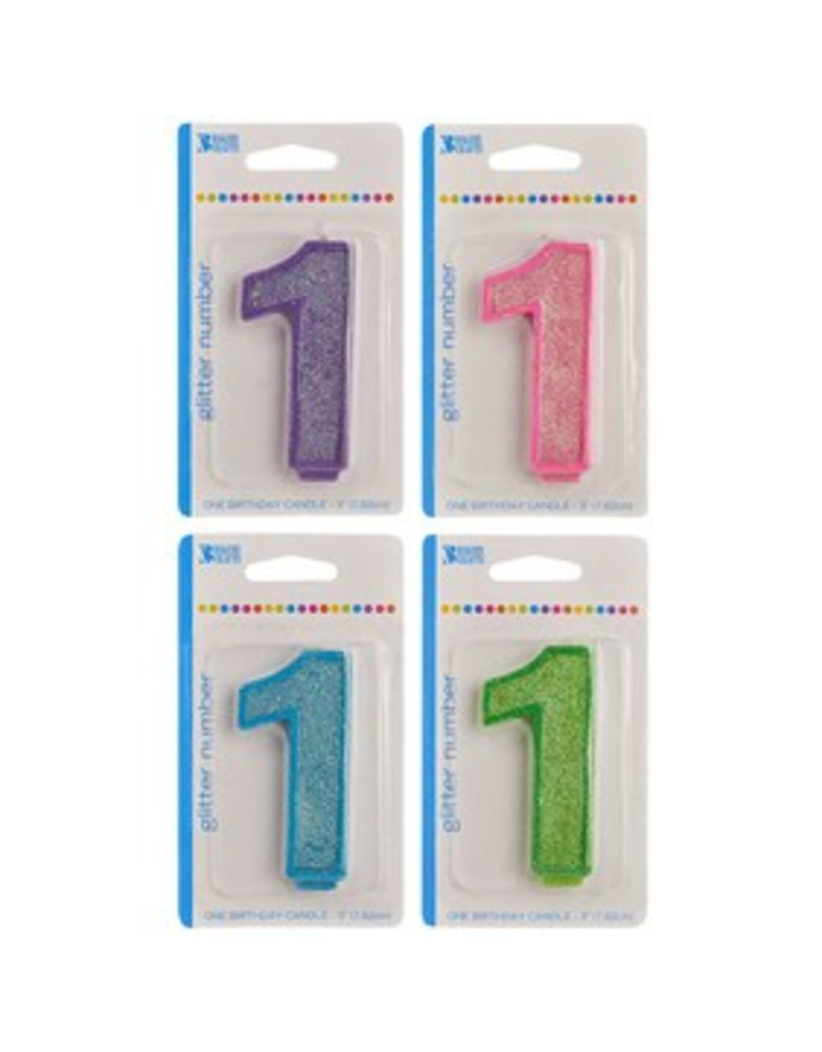 Numeral Glitter Candle "1"